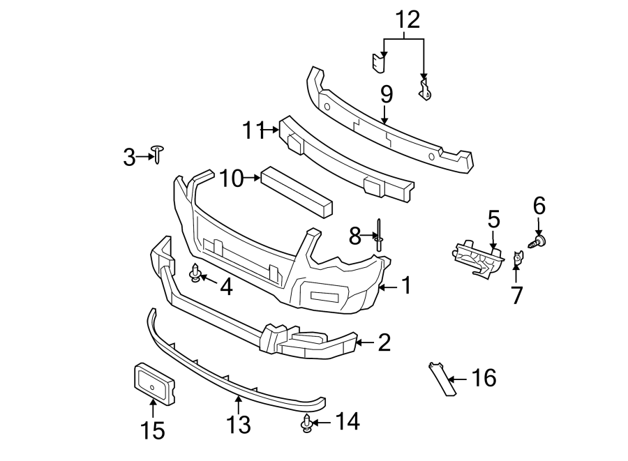 Diagram FRONT BUMPER. BUMPER & COMPONENTS. for your 1993 Ford Bronco   