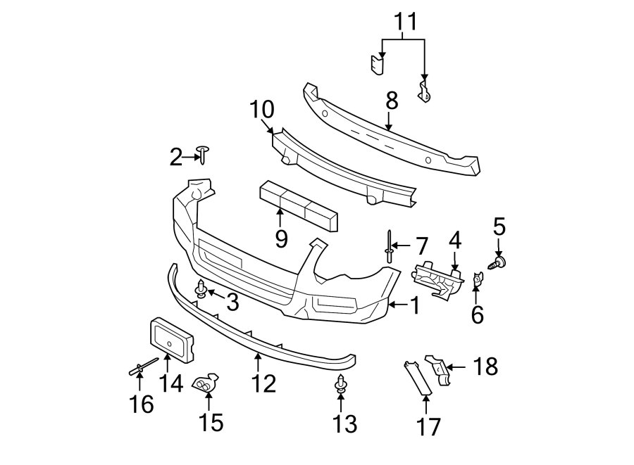 Diagram FRONT BUMPER. BUMPER & COMPONENTS. for your 2009 Lincoln MKZ   