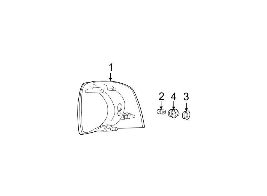 Diagram FRONT LAMPS. PARK & SIGNAL LAMPS. for your 2003 Ford F-150  Lightning Standard Cab Pickup Stepside 