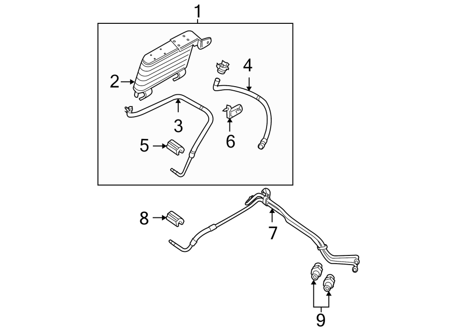 Diagram TRANS OIL COOLER. for your 2011 Ford Mustang   