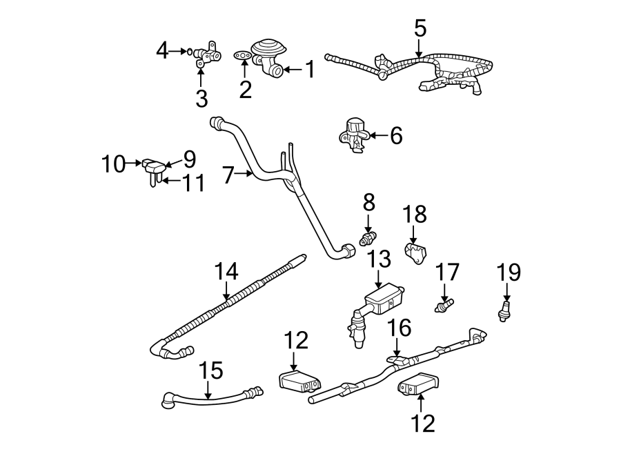 Diagram EMISSION SYSTEM. EMISSION COMPONENTS. for your 2000 Ford Expedition   