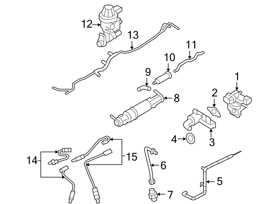 Diagram EMISSION SYSTEM. EMISSION COMPONENTS. for your 2000 Ford Expedition   