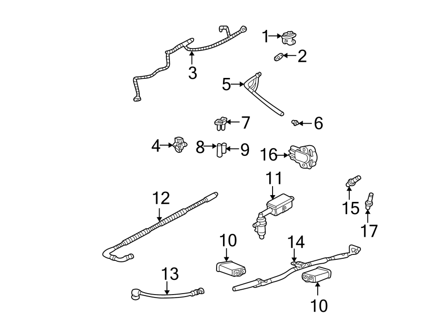 Diagram EMISSION SYSTEM. EMISSION COMPONENTS. for your Ford