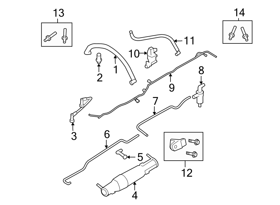 Diagram EMISSION SYSTEM. EMISSION COMPONENTS. for your Ford Ranger  