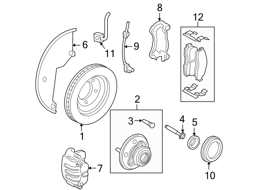 Diagram FRONT SUSPENSION. BRAKE COMPONENTS. for your 2020 Ford F-150 3.0L Power-Stroke V6 DIESEL A/T 4WD Platinum Crew Cab Pickup Fleetside 