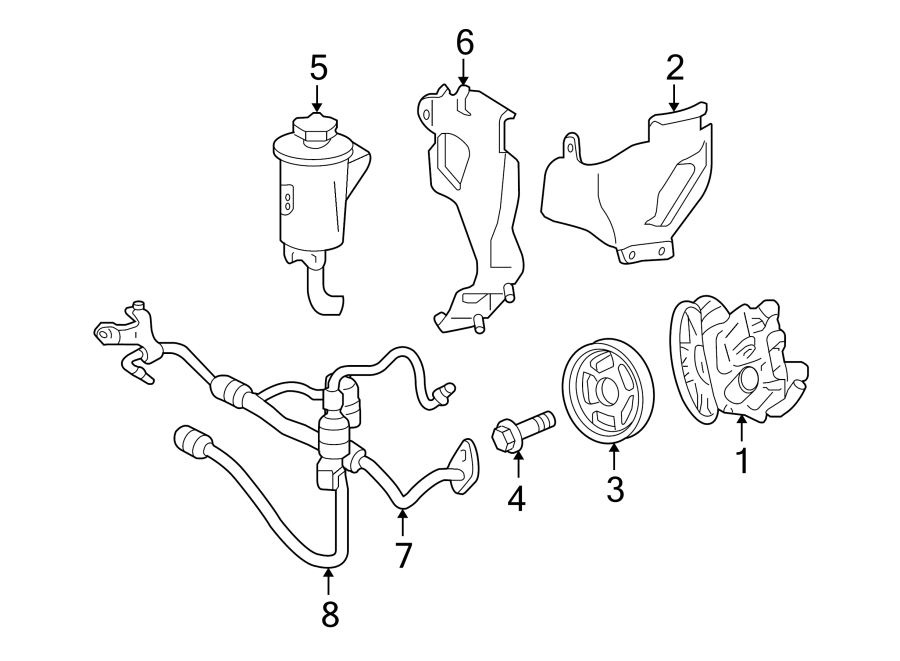 Diagram STEERING GEAR & LINKAGE. PUMP & HOSES. for your 2018 Ford F-150 5.0L V8 FLEX A/T RWD XL Extended Cab Pickup Fleetside 