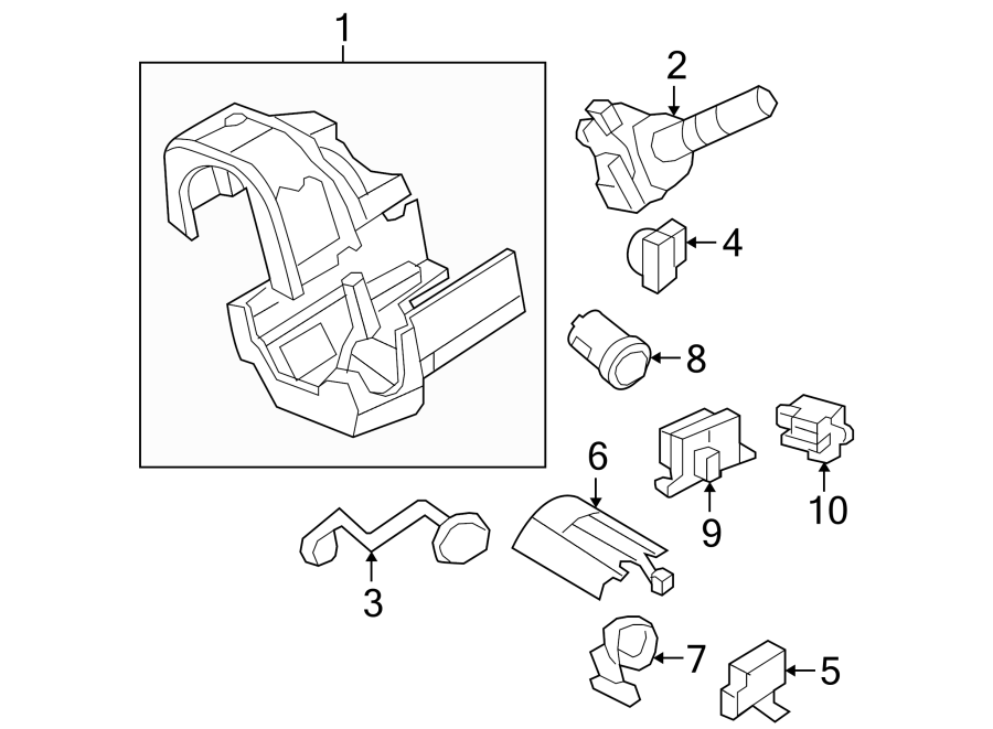 Diagram STEERING COLUMN. SHROUD. SWITCHES & LEVERS. for your 2003 Ford F-150 4.6L Triton (Romeo) V8 A/T RWD King Ranch Extended Cab Pickup Fleetside 