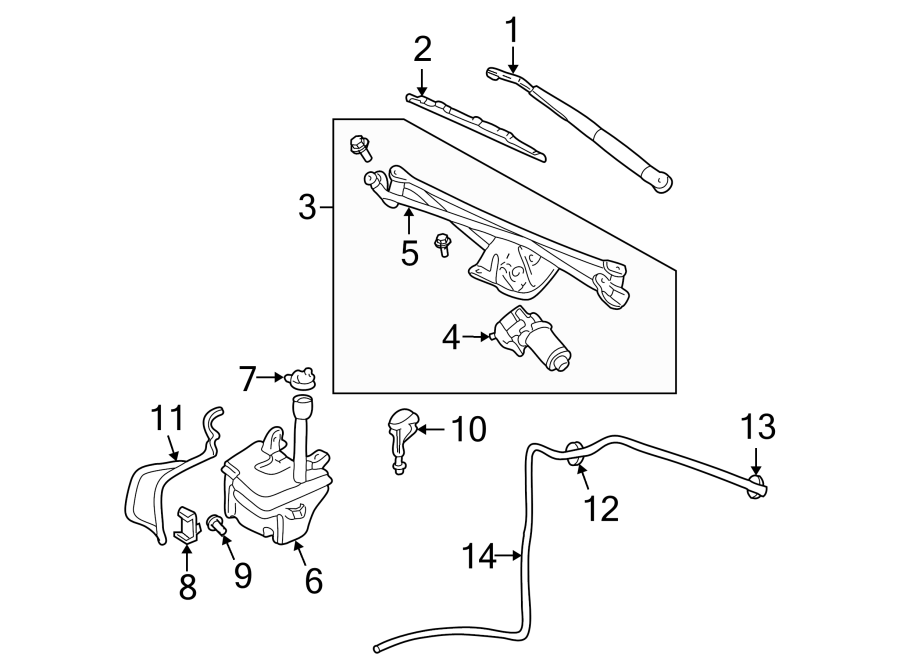 WINDSHIELD. WIPER & WASHER COMPONENTS. Diagram