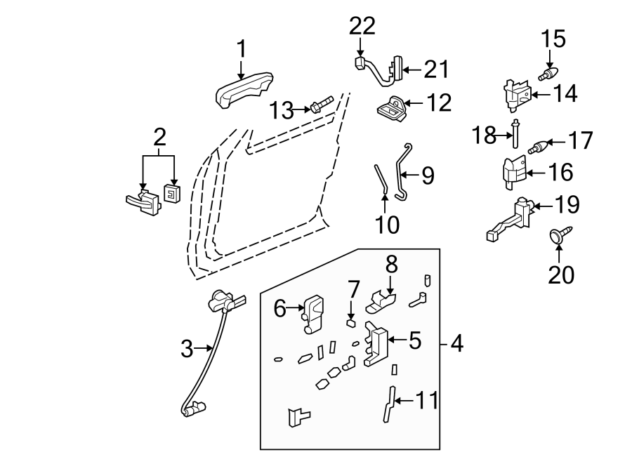 Diagram FRONT DOOR. LOCK & HARDWARE. for your 2010 Ford F-150   