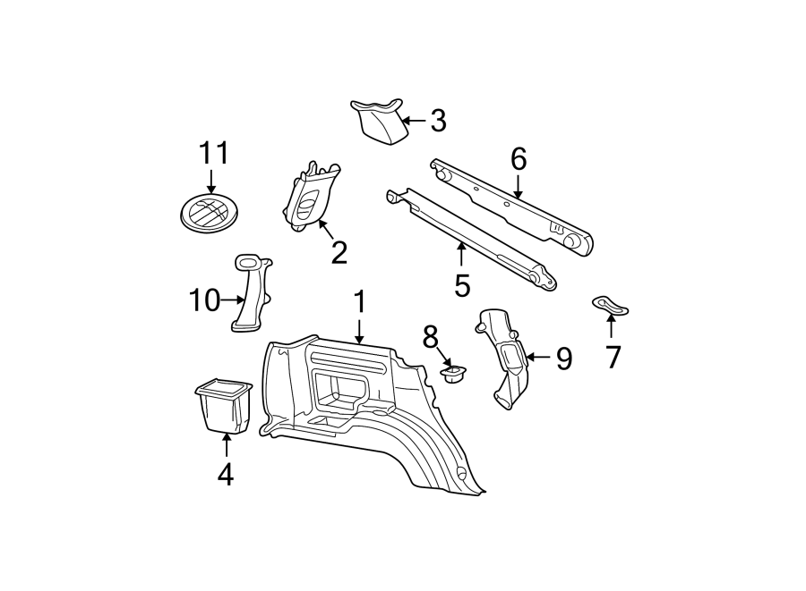 Diagram QUARTER PANEL. INTERIOR TRIM. for your 2004 Ford Explorer 4.0L V6 A/T RWD NBX Sport Utility 
