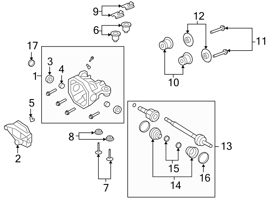 Diagram REAR SUSPENSION. AXLE HOUSING. for your 2020 Ford F-150   