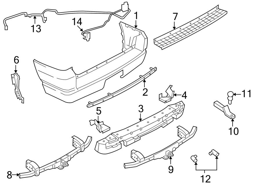 Diagram REAR BUMPER. BUMPER & COMPONENTS. for your 2017 Lincoln MKZ   