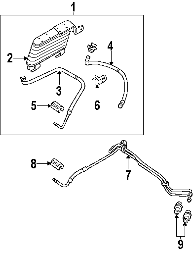 Diagram TRANS OIL COOLER. for your 2011 Ford Mustang   