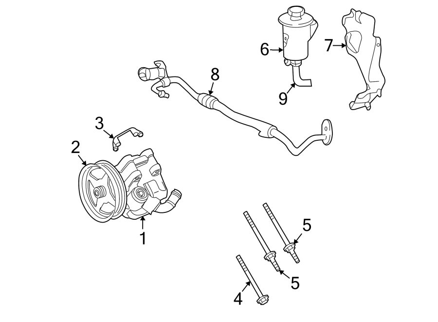 Diagram STEERING GEAR & LINKAGE. PUMP & HOSES. for your 2011 Ford F-150 5.0L V8 FLEX A/T 4WD Platinum Crew Cab Pickup Fleetside 