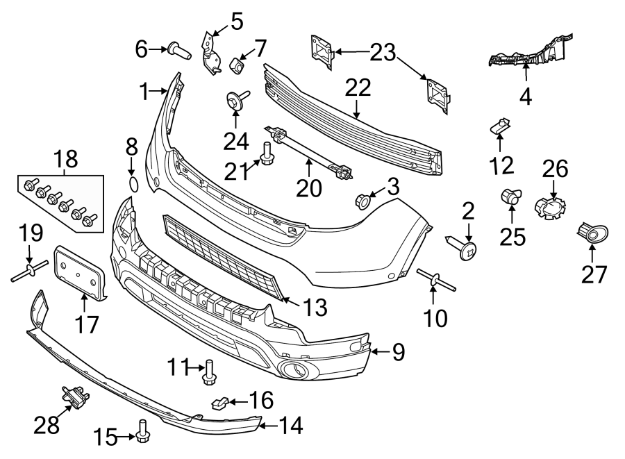 Diagram FRONT BUMPER. BUMPER & COMPONENTS. for your 2012 Ford Explorer   