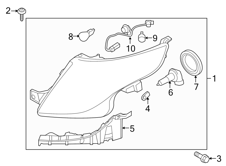 Diagram FRONT LAMPS. HEADLAMP COMPONENTS. for your 2014 Ford F-150   