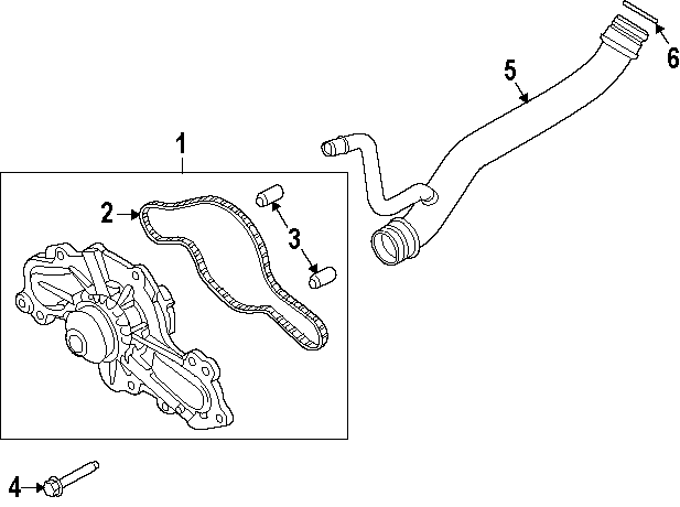 Diagram WATER PUMP. for your 2020 Ford Edge   