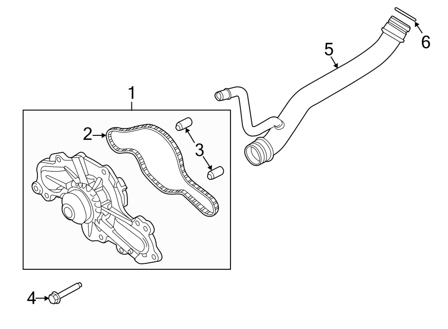 Diagram WATER PUMP. for your 2012 Ford Edge   