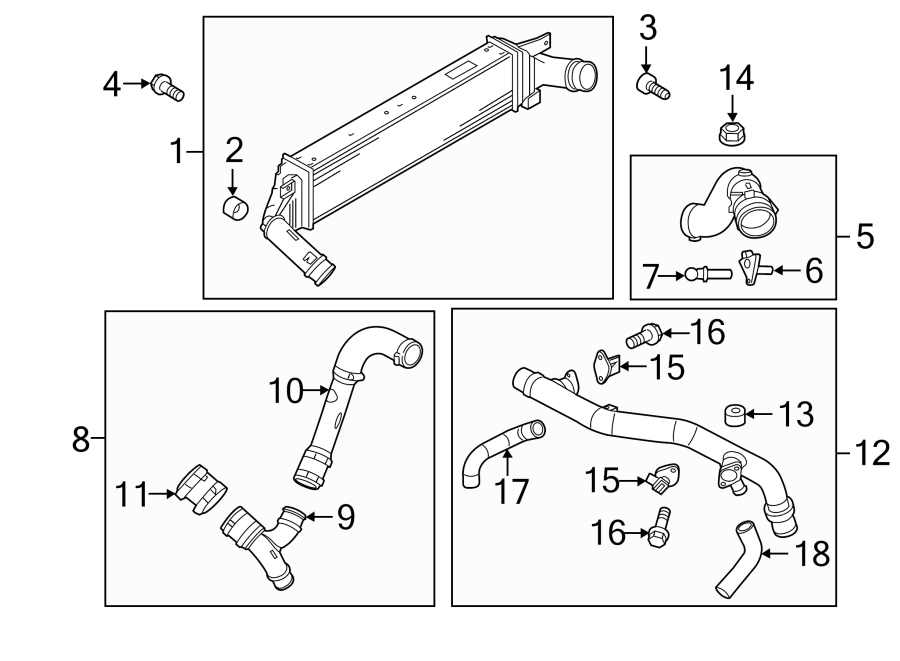 Diagram Intercooler. for your 2024 Ford F-150  Raptor R Crew Cab Pickup Fleetside 