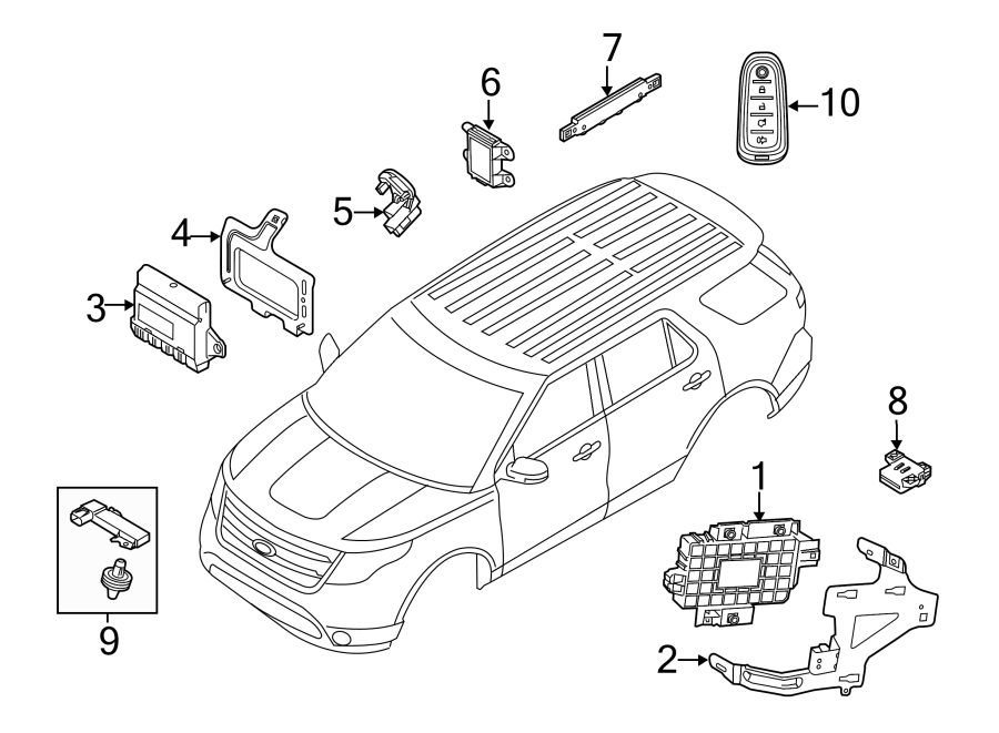 Diagram ALARM SYSTEM. for your 2011 Ford F-150 5.0L V8 FLEX A/T RWD XLT Crew Cab Pickup Fleetside 