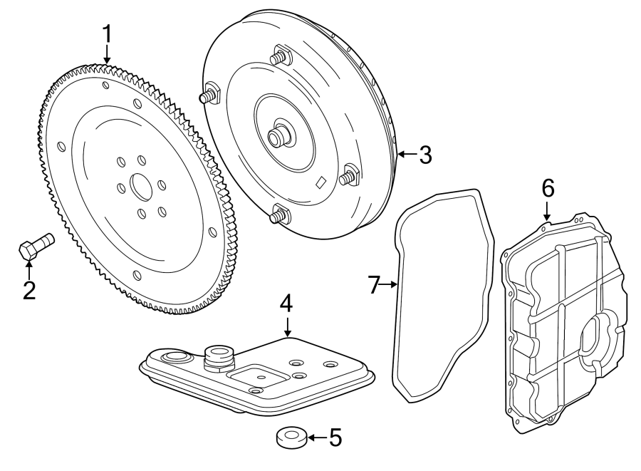 Diagram ENGINE / TRANSAXLE. TRANSMISSION COMPONENTS. for your 2014 Ford F-150 6.2L V8 A/T 4WD FX4 Crew Cab Pickup Fleetside 