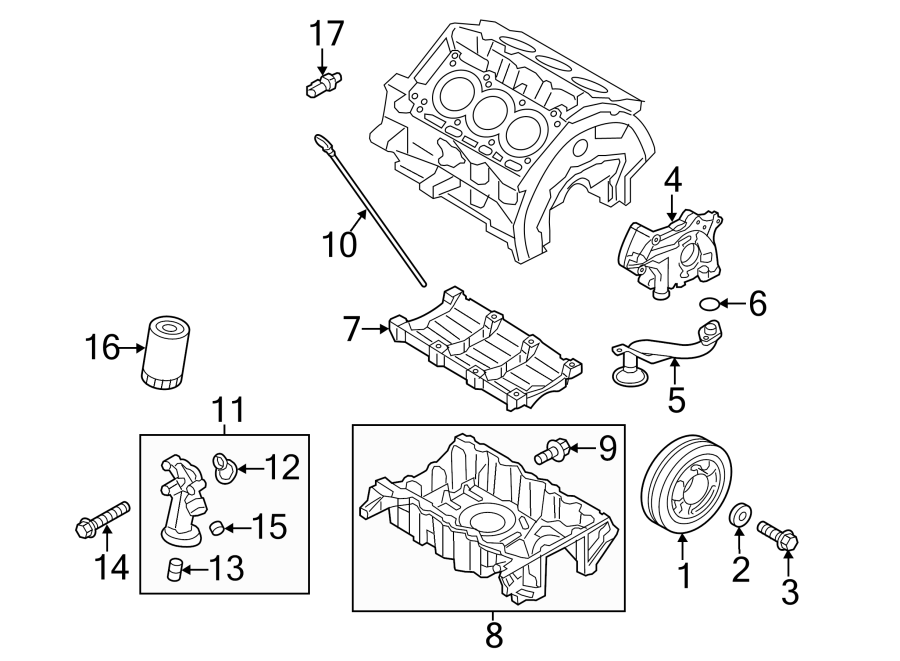 Diagram ENGINE / TRANSAXLE. ENGINE PARTS. for your 2019 Lincoln MKZ Hybrid Sedan  