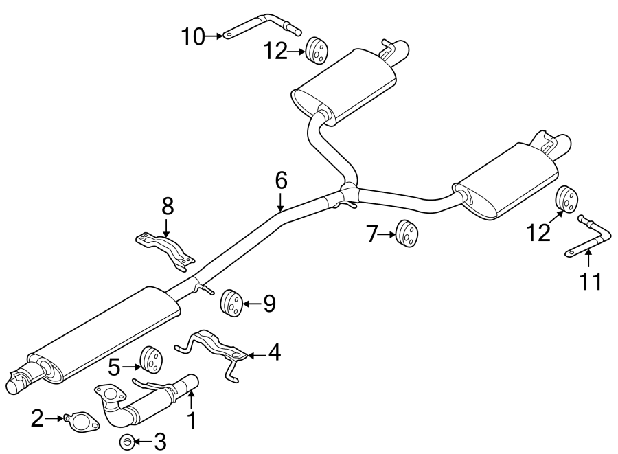 Diagram EXHAUST SYSTEM. EXHAUST COMPONENTS. for your 2007 Lincoln MKZ   