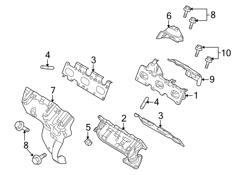 Diagram EXHAUST SYSTEM. MANIFOLD. for your 2017 Lincoln MKZ   