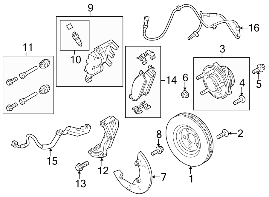 Diagram FRONT SUSPENSION. BRAKE COMPONENTS. for your 2010 Ford F-150  Lariat Crew Cab Pickup Fleetside 