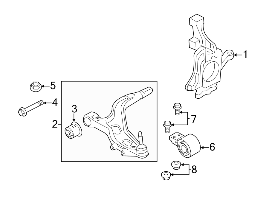 Diagram FRONT SUSPENSION. SUSPENSION COMPONENTS. for your 2015 Ford Escape   