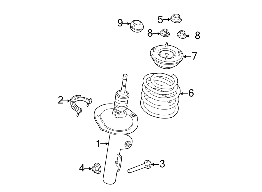 Diagram FRONT SUSPENSION. STRUTS & COMPONENTS. for your 2021 Ford F-150 3.0L Power-Stroke V6 DIESEL A/T 4WD Platinum Crew Cab Pickup Fleetside 