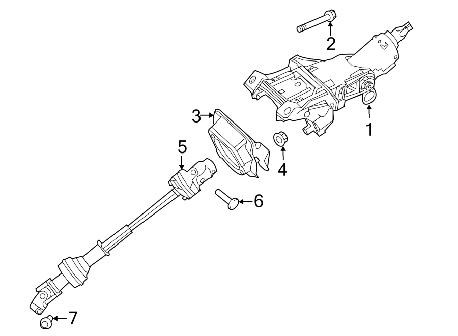 Diagram STEERING COLUMN ASSEMBLY. for your Ford