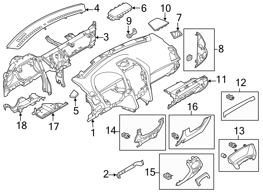 Diagram INSTRUMENT PANEL. for your 1992 Ford Explorer   