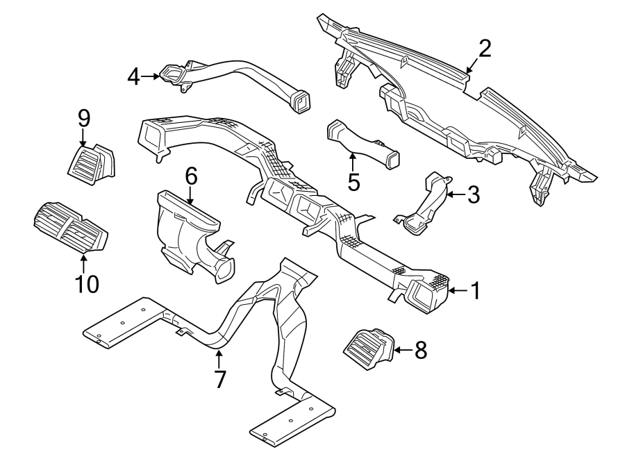 Diagram INSTRUMENT PANEL. DUCTS. for your Ford Explorer  