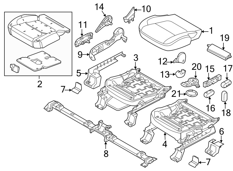 Diagram SEATS & TRACKS. FRONT SEAT COMPONENTS. for your Lincoln MKZ  