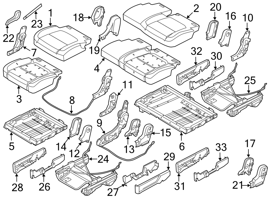 Diagram SEATS & TRACKS. SECOND ROW SEATS. for your 2012 Ford F-150 3.7L V6 FLEX A/T 4WD XL Crew Cab Pickup Fleetside 