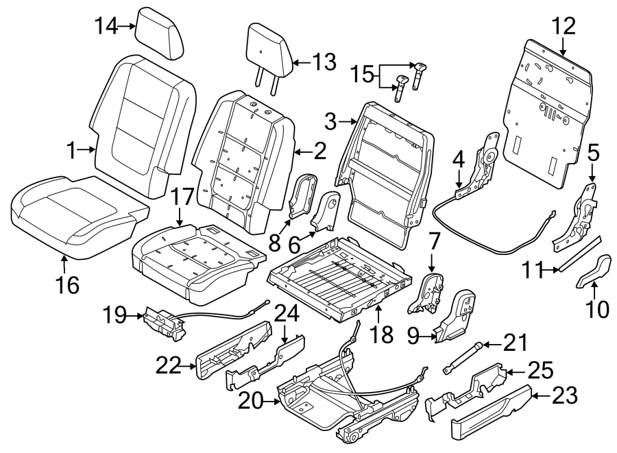 Diagram SEATS & TRACKS. SECOND ROW SEATS. for your 2015 Lincoln MKZ   