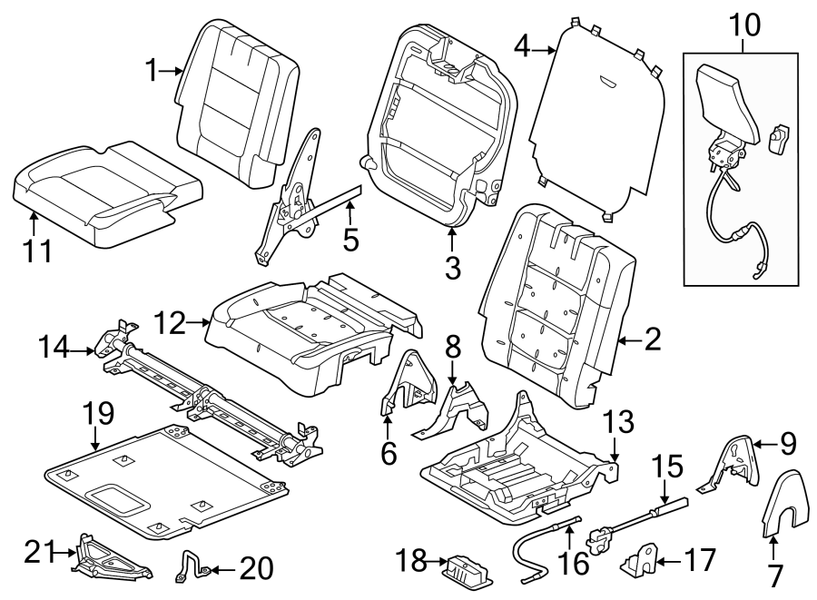 Diagram SEATS & TRACKS. THIRD ROW SEATS. for your 2009 Ford F-150 4.6L V8 A/T RWD XL Extended Cab Pickup Fleetside 