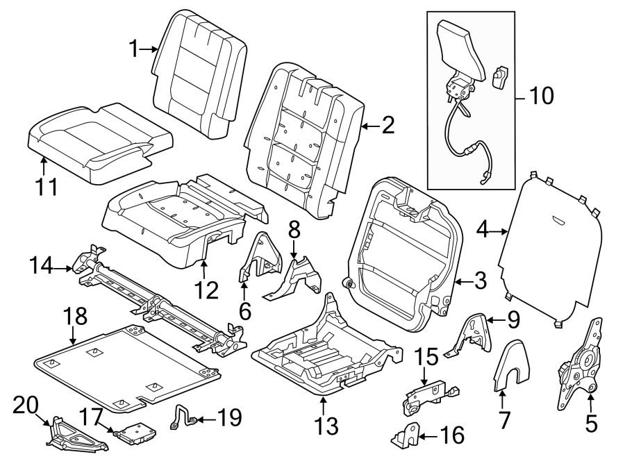 Diagram SEATS & TRACKS. THIRD ROW SEATS. for your Ford Police Interceptor Utility  