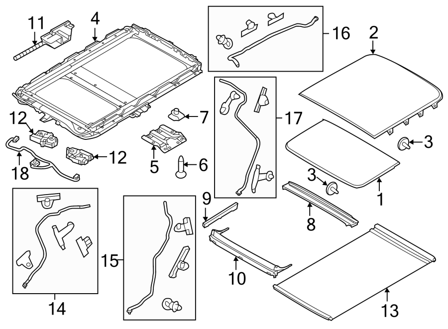 Diagram W/SUNROOF. for your 2013 Ford Explorer   