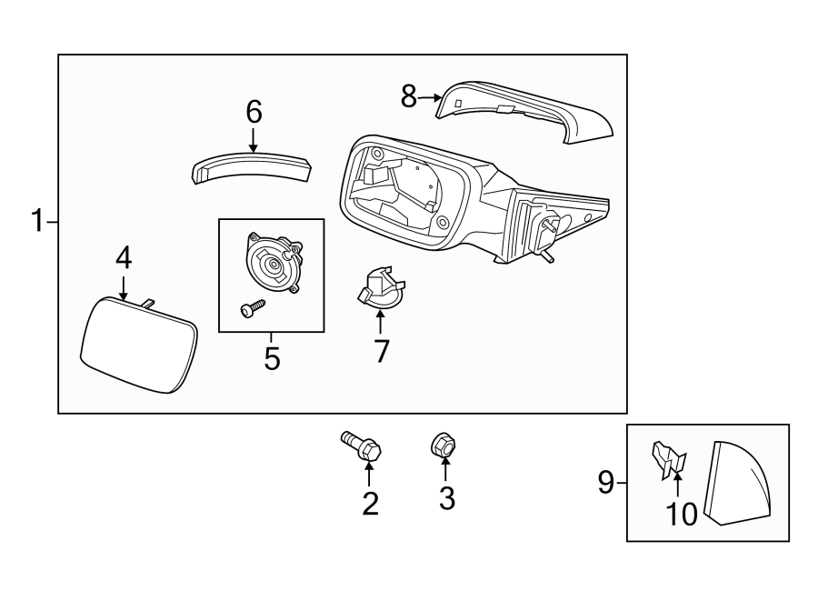 Diagram FRONT DOOR. OUTSIDE MIRRORS. for your Ford Explorer  