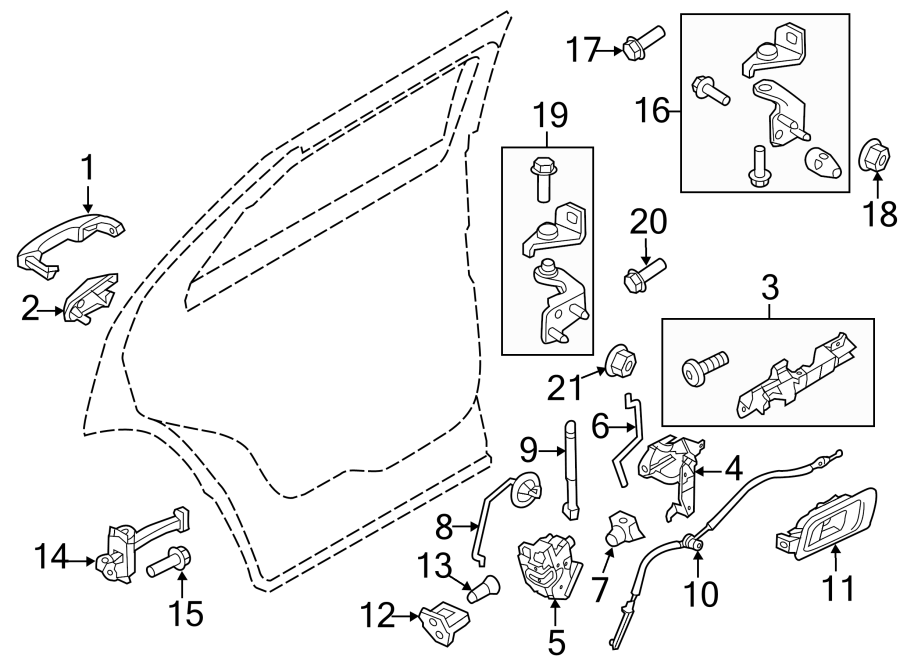 Diagram REAR DOOR. LOCK & HARDWARE. for your 2016 Ford F-150 2.7L EcoBoost V6 A/T 4WD XL Standard Cab Pickup Fleetside 