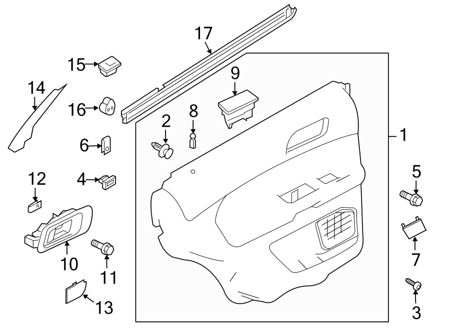 Diagram REAR DOOR. INTERIOR TRIM. for your 2011 Lincoln MKZ Base Sedan  