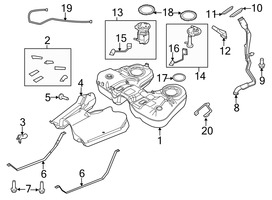 Diagram FUEL SYSTEM COMPONENTS. for your 2018 Ford F-150 3.5L EcoBoost V6 A/T 4WD Platinum Crew Cab Pickup Fleetside 