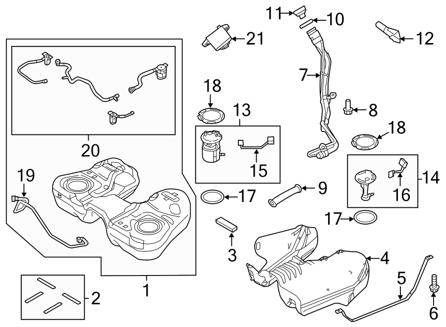 Diagram FUEL SYSTEM COMPONENTS. for your 2013 Ford F-150   