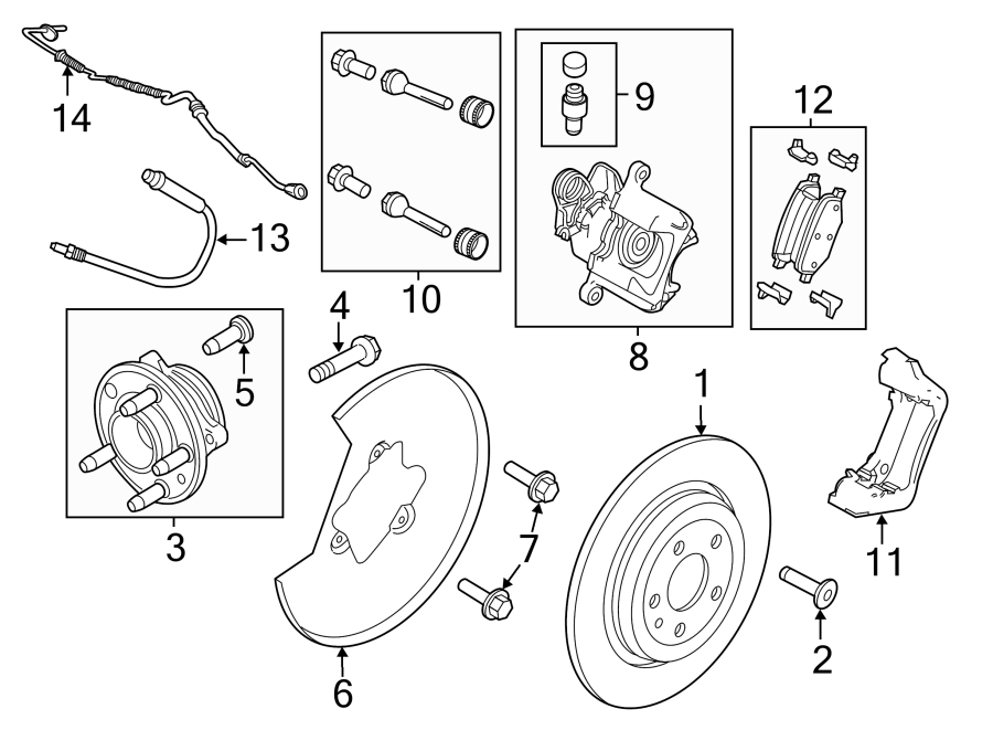 REAR SUSPENSION. BRAKE COMPONENTS. Diagram