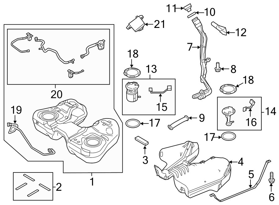 Diagram FUEL SYSTEM COMPONENTS. for your 2013 Ford F-150   