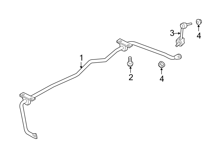 Diagram REAR SUSPENSION. STABILIZER BAR & COMPONENTS. for your Ford