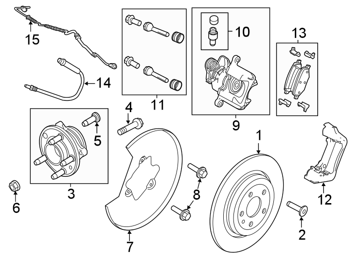 Diagram REAR SUSPENSION. BRAKE COMPONENTS. for your 2017 Ford F-150 5.0L V8 FLEX A/T RWD Platinum Crew Cab Pickup Fleetside 