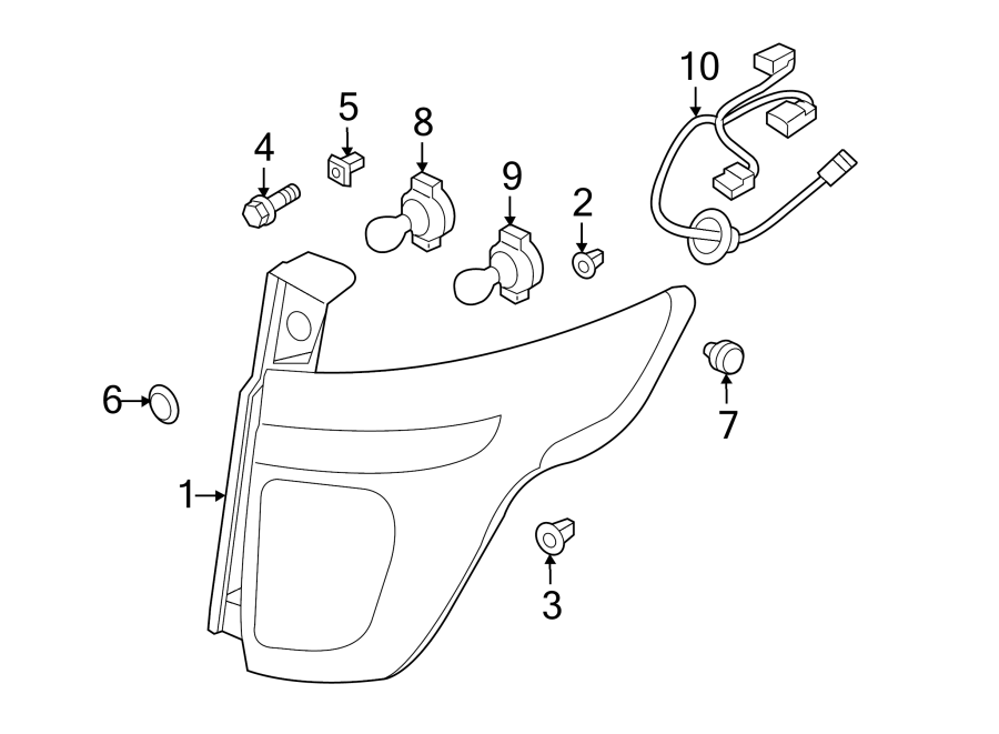 Diagram REAR LAMPS. TAIL LAMPS. for your 2013 Ford F-150 3.7L V6 FLEX A/T 4WD XLT Extended Cab Pickup Fleetside 